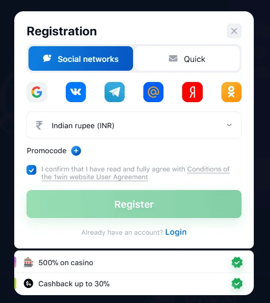 1win registration 1win registration